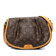 ルイ ヴィトン モノグラム メニルモンタンPM 斜め掛け ショルダーバッグ M40474 ブラウン PVC レザー レディース LOUIS VUITTON 中古