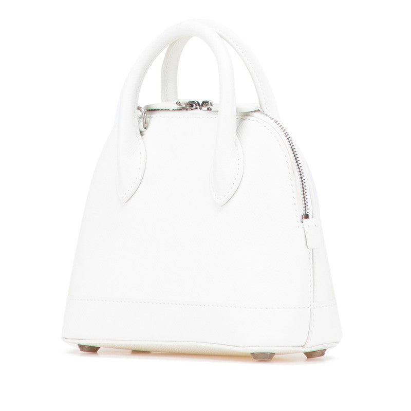 バレンシアガ ヴィル トップハンドルXXS ハンドバッグ ショルダーバッグ 2WAY ホワイト ブラック レザー レディース BALENCIAGA 【中古】
