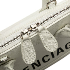 バレンシアガ ヴィル トップハンドルXXS ハンドバッグ ショルダーバッグ 2WAY ホワイト ブラック レザー レディース BALENCIAGA 【中古】