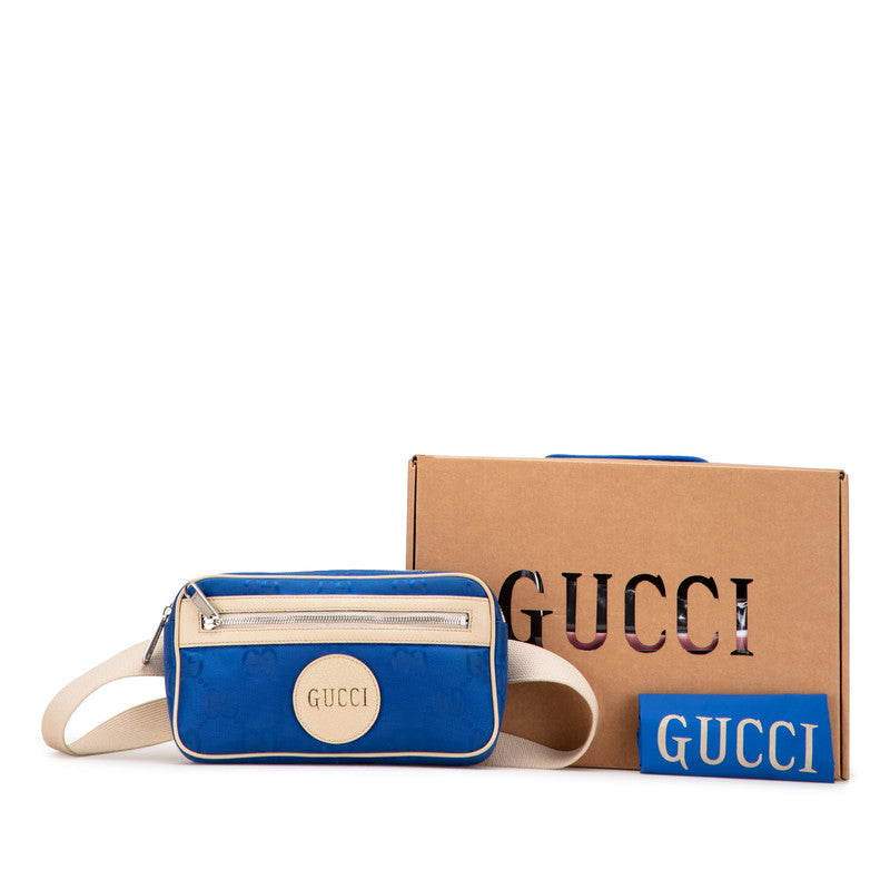 グッチ GGナイロン オフザグリッド ベルトバッグ ボディバッグ 631341 ブルー ベージュ ナイロン レザー メンズ GUCCI 【中古】
