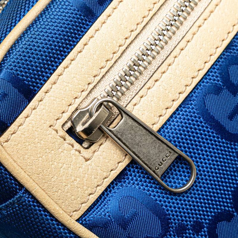 グッチ GGナイロン オフザグリッド ベルトバッグ ボディバッグ 631341 ブルー ベージュ ナイロン レザー メンズ GUCCI 【中古】