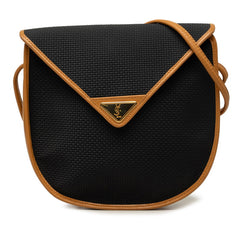 サンローラン カサンドラ トライアングルロゴ 斜め掛け ショルダーバッグ ブラック ベージュ PVC レザー レディース SAINT LAURENT 中古