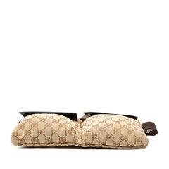 グッチ GGキャンバス ウエストバッグ 28566 ベージュ ブラウン キャンバス レザー メンズ GUCCI 【中古】
