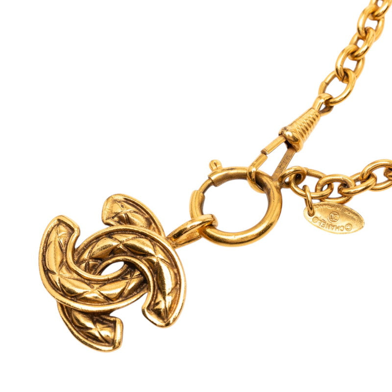 シャネル ココマーク マトラッセ ネックレス ゴールド メッキ レディース CHANEL 【中古】