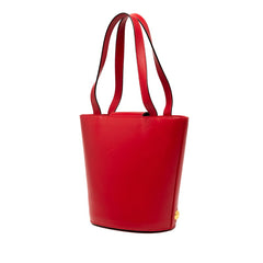 サルヴァトーレフェラガモ ハンドバッグ レッド ゴールド レザー レディース Salvatore Ferragamo 【中古】