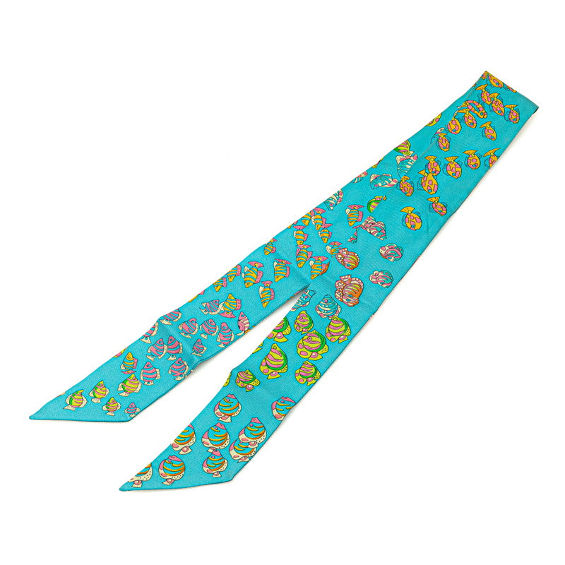 エルメス ツイリー RENCONTRE OCEANE 大西洋の出会い スカーフ ブルー マルチカラー シルク レディース HERMES 【中古】