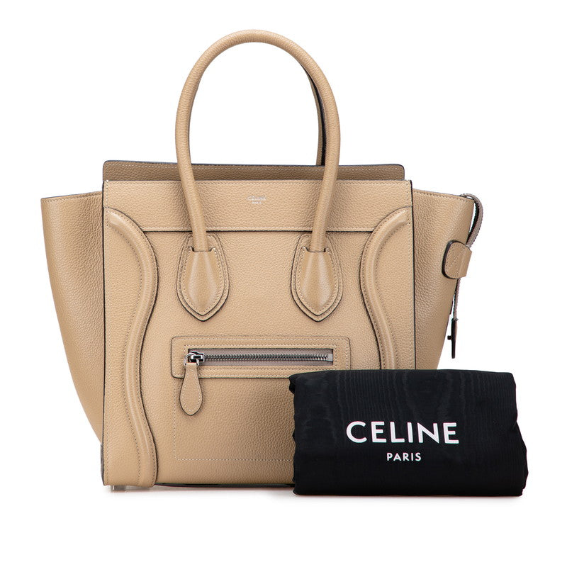セリーヌ マイクロラゲージ ハンドバッグ 189793DRU ベージュ デューン カーフ レディース CELINE 【中古】
