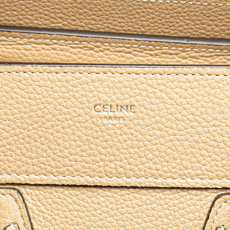 セリーヌ マイクロラゲージ ハンドバッグ 189793DRU ベージュ デューン カーフ レディース CELINE 【中古】