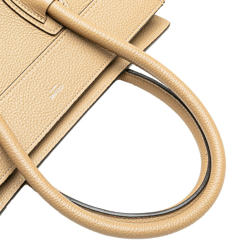 セリーヌ マイクロラゲージ ハンドバッグ 189793DRU ベージュ デューン カーフ レディース CELINE 【中古】