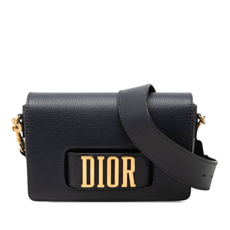 ディオール エボリューション 斜め掛け ショルダーバッグ ネイビー レザー レディース Dior 中古