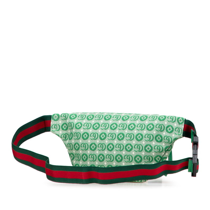 グッチ チルドレンズ GGロゴ 星 スター ウエストバッグ ボディバッグ 502095 グリーン キャンバス レザー レディース GUCCI 【中古】