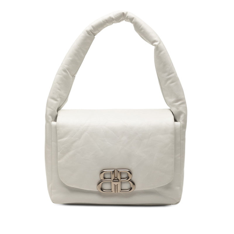 バレンシアガ モナコ BBロゴ ワンショルダー ショルダーバッグ 787896 ホワイト レザー レディース BALENCIAGA 【中古】