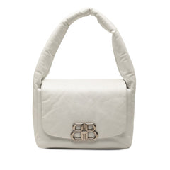 バレンシアガ モナコ BBロゴ ワンショルダー ショルダーバッグ 787896 ホワイト レザー レディース BALENCIAGA 【中古】