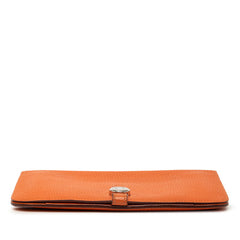 エルメス ドゴンGM 長財布 オレンジ トゴ レディース HERMES 【中古】