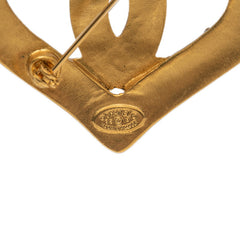 シャネル ヴィンテージ ココマーク ハート チーフ ブローチ ゴールド メッキ レディース CHANEL 【中古】