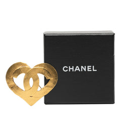 シャネル ヴィンテージ ココマーク ハート チーフ ブローチ ゴールド メッキ レディース CHANEL 【中古】