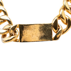シャネル ロゴプレート チェーンネックレス ゴールド メッキ レディース CHANEL 【中古】