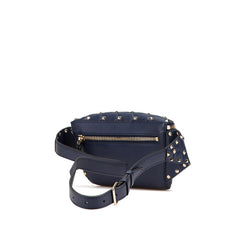 ヴァレンティノ VLTN ロックスタッズ ウエストバッグ ボディバッグ Size:95 ネイビー レザー メンズ VALENTINO 【中古】