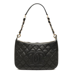 シャネル マトラッセ ココマーク チェーン ショルダーバッグ ハンドバッグ ブラック キャビアスキン レディース CHANEL 【中古】