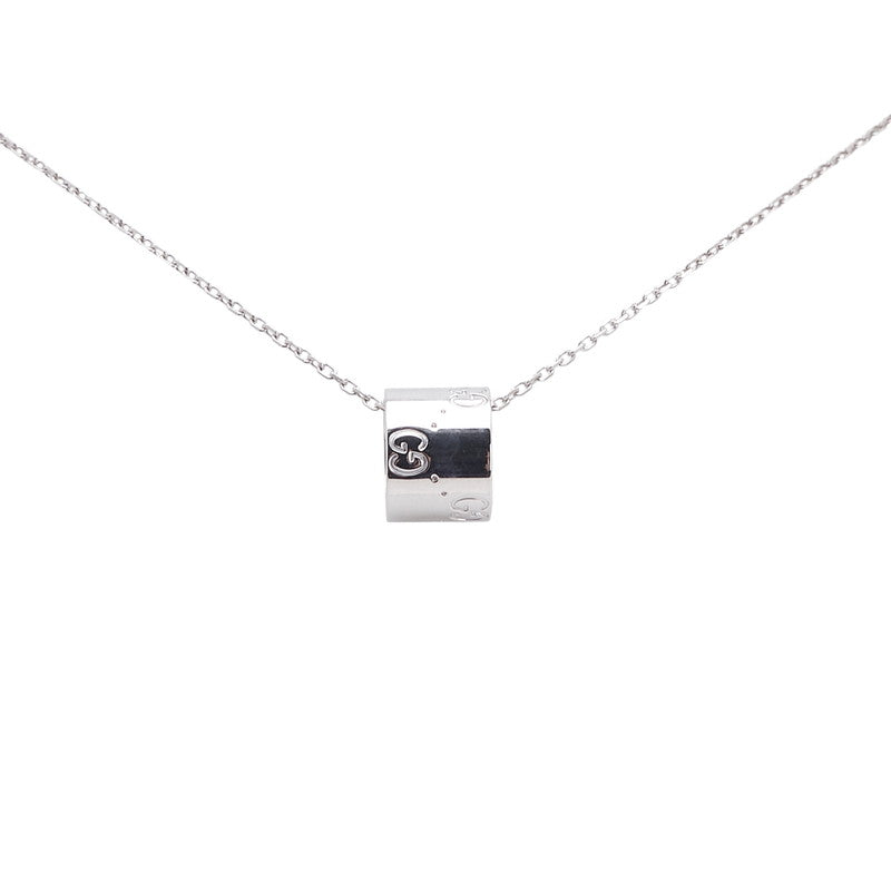 グッチ アイコン ネックレス K18WG ホワイトゴールド レディース GUCCI 【中古】