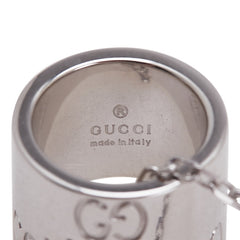 グッチ アイコン ネックレス K18WG ホワイトゴールド レディース GUCCI 【中古】