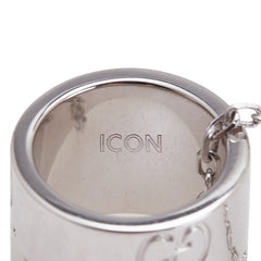 グッチ アイコン ネックレス K18WG ホワイトゴールド レディース GUCCI 【中古】