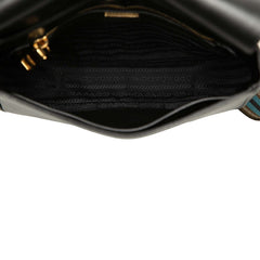 プラダ ロゴ 斜め掛け ショルダーバッグ ブラック サフィアーノレザー レディース PRADA 中古