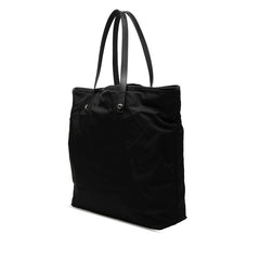 プラダ 三角ロゴプレート スカル スタッズ トートバッグ ハンドバッグ ブラック ナイロン レザー レディース PRADA 【中古】
