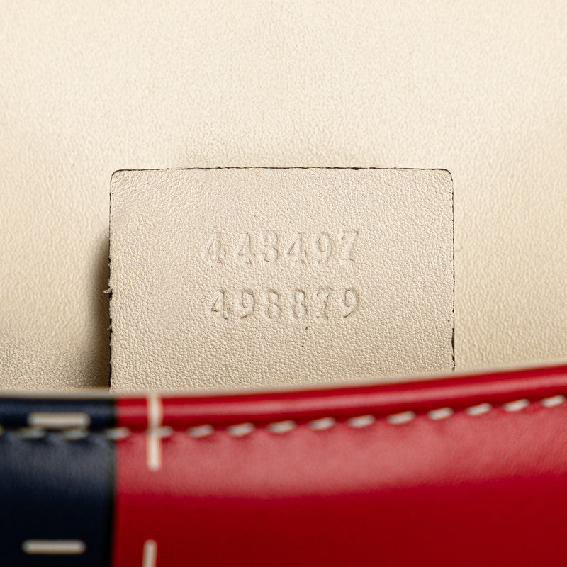 グッチ GGマーモント チェーン ショルダーバッグ 443497 ホワイト マルチカラー レザー レディース GUCCI 【中古】