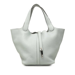 エルメス ピコタンロック ハンドバッグ Y刻印 ブルーグレー系 シルバー金具 トリヨンクレマンス レディース HERMES 中古
