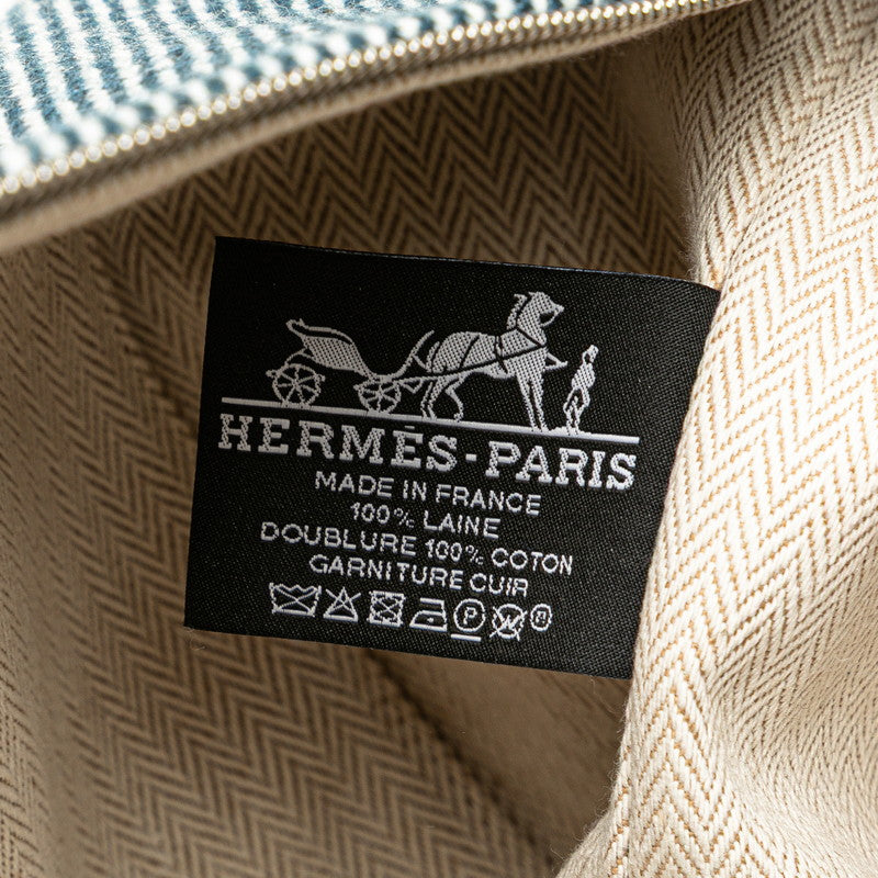 エルメス ブリッド ア ブラックGM ハンドバッグ ポーチ ネイビー カーキ トワルオフィシエ レディース HERMES 【中古】