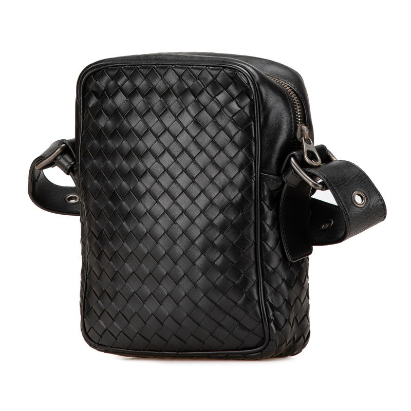 ボッテガヴェネタ イントレチャート 斜め掛け ショルダーバッグ ブラック レザー レディース BOTTEGAVENETA 【中古】