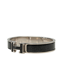 エルメス クリックH PM ブレスレット シルバー ブラック メタル レディース HERMES 【中古】