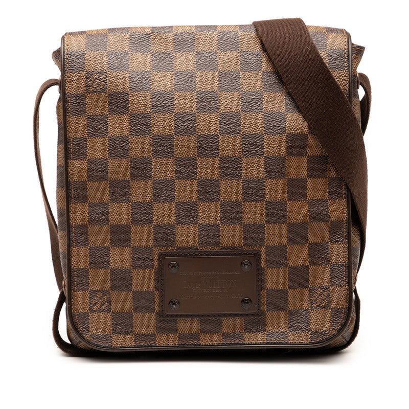 ルイ ヴィトン ダミエ ブルックリンPM 斜め掛け ショルダーバッグ N51210 ブラウン PVC レザー レディース LOUIS VUITTON 【中古】