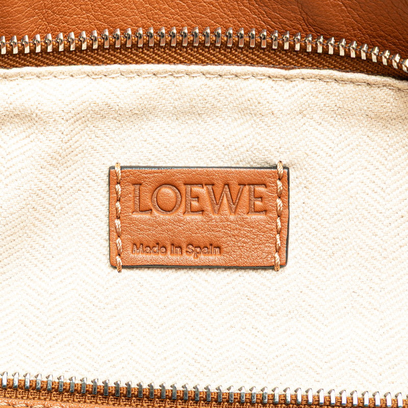 ロエベ パズルバッグ ミディアム ハンドバッグ ショルダーバッグ 2WAY ブラウン ホワイト レザー レディース LOEWE 【中古】