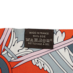エルメス ツイリー Washington's Carriage ジョージワシントンの馬車 スカーフ オレンジ マルチカラー シルク レディース HERMES 【中古】