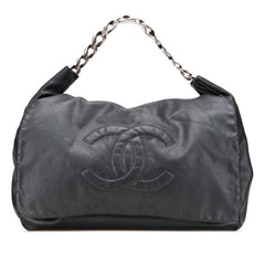 シャネル ココマーク チェーン ワンショルダーバッグ ハンドバッグ ネイビー キャビアスキン レディース CHANEL 【中古】