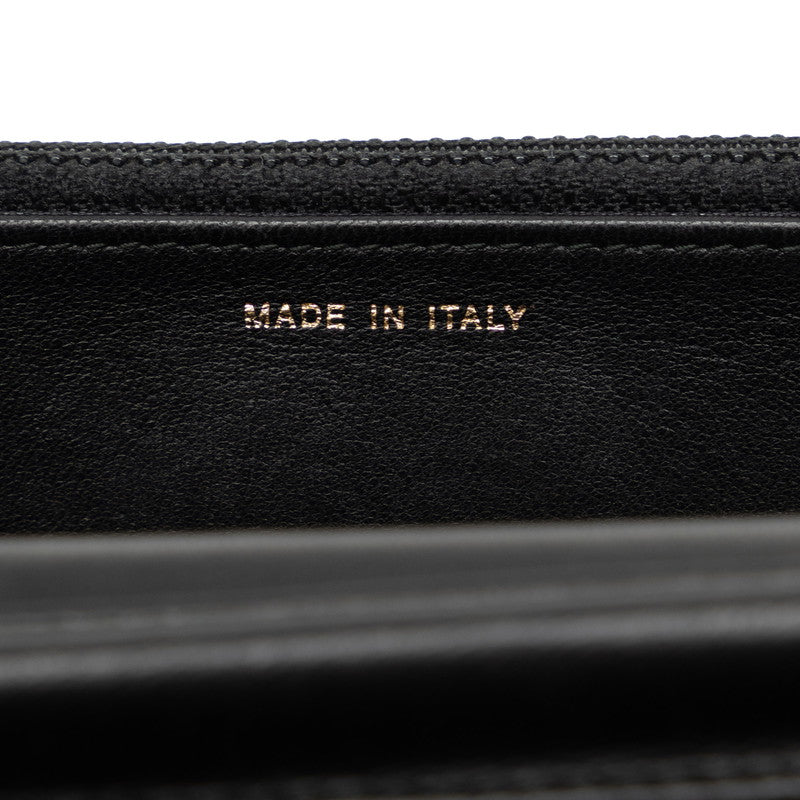 シャネル マトラッセ ココマーク スタッズ 長財布 チェーンウォレット ブラック ラムスキン レディース CHANEL 【中古】
