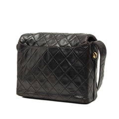 シャネル マトラッセ ココマーク 斜め掛け ショルダーバッグ ブラック ゴールド金具 ラムスキン レディース CHANEL 中古