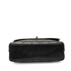 シャネル マトラッセ ココマーク 斜め掛け ショルダーバッグ ブラック ゴールド金具 ラムスキン レディース CHANEL 中古