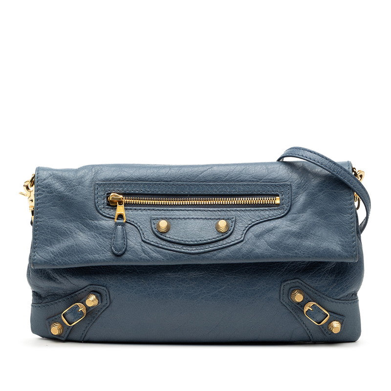 バレンシアガ ザ ジャイアント エンベロープ ショルダーバッグ クラッチバッグ 2WAY 327079 ブルー レザー レディース BALENCIAGA 【中古】