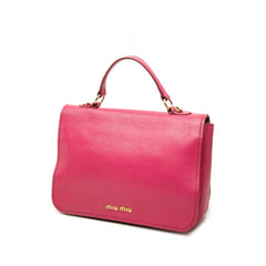 ミュウミュウ ハンドバッグ ショルダーバッグ 2WAY ピンク レザー レディース MIUMIU 中古