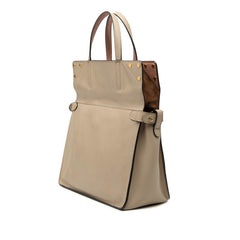 フェンディ フリップ スモール ハンドバッグ ショルダーバッグ 2WAY 8BT302 ベージュ レザー スウェード レディース FENDI 【中古】