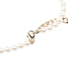 シャネル ココマーク パールネックレス ホワイト シャンパンゴールド フェイクパール メッキ レディース CHANEL 【中古】