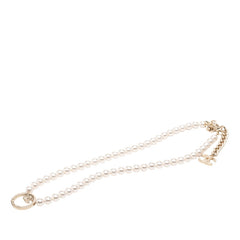 シャネル ココマーク パールネックレス ホワイト シャンパンゴールド フェイクパール メッキ レディース CHANEL 【中古】