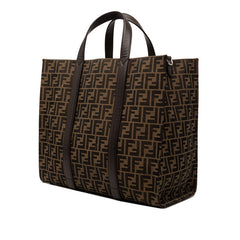 フェンディ FFロゴ トートバッグ ショルダーバッグ 2WAY 7VA390 ブラウン キャンバス レザー レディース FENDI 【中古】