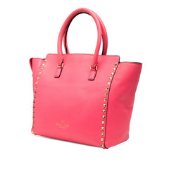 ヴァレンティノ ロックスタッズ ハンドバッグ ショルダーバッグ 2WAY ピンク レザー レディース VALENTINO 【中古】