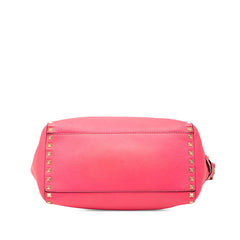 ヴァレンティノ ロックスタッズ ハンドバッグ ショルダーバッグ 2WAY ピンク レザー レディース VALENTINO 【中古】