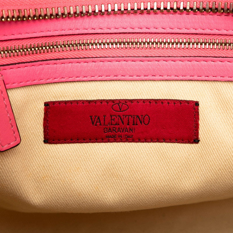 ヴァレンティノ ロックスタッズ ハンドバッグ ショルダーバッグ 2WAY ピンク レザー レディース VALENTINO 【中古】