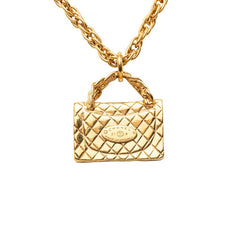 シャネル ヴィンテージ マトラッセ バッグ モチーフ ペンダント ネックレス ゴールド メッキ レディース CHANEL 【中古】